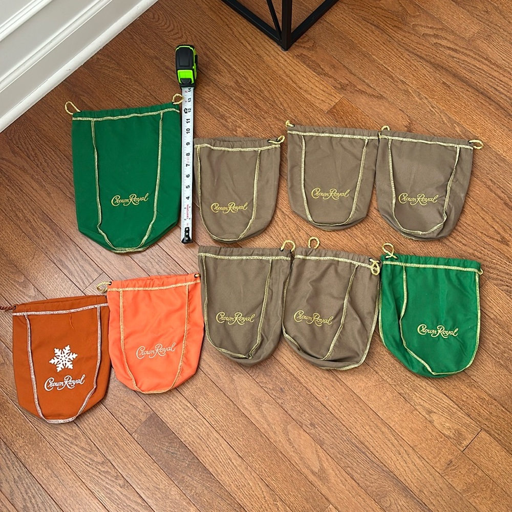 9 Crown Royal Cloth Bags